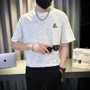 短袖T恤夏季圆领半袖体恤衫男士碎花休闲上衣TX04-P58,男装T恤,星座712-1