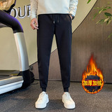 加绒卫裤男士纯色运动裤秋冬新款男士休闲裤A70-常规P35加绒P48，男装休闲裤，星座712-1