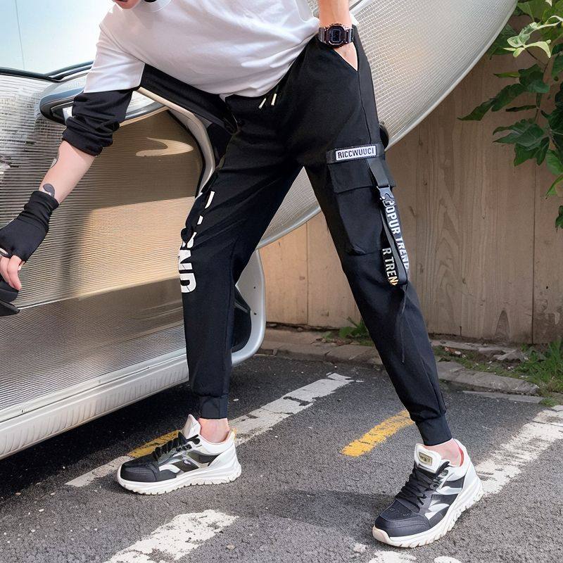 秋季长裤男士休闲裤痞帅潮牌多口袋工装裤设计感束脚裤712-1-A134，男装休闲裤，星座712-1