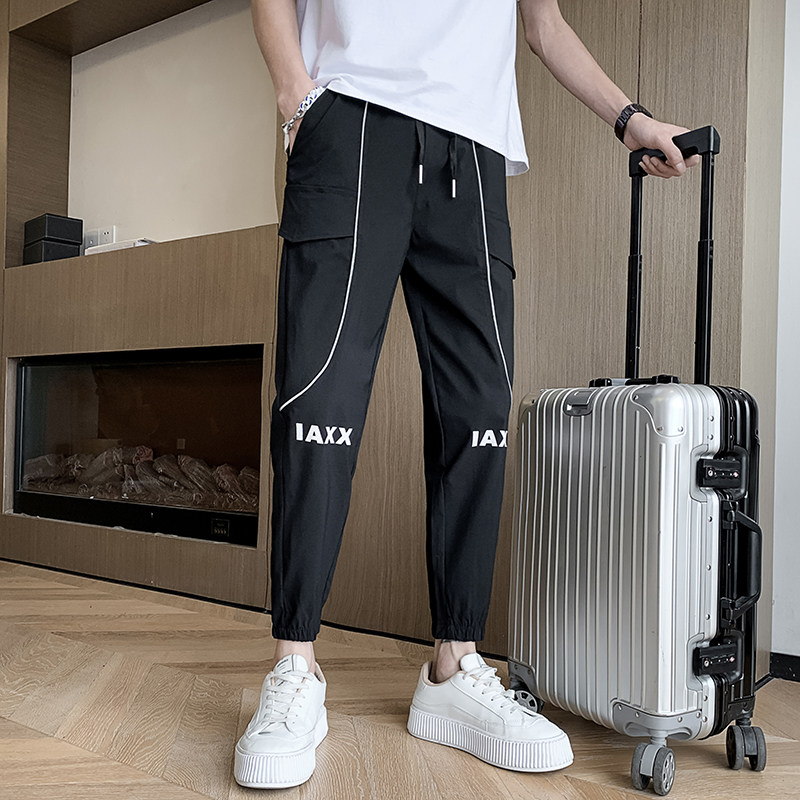 社会小伙裤子潮牌网红束脚裤男士修身小脚季九分裤A14P4568，男装休闲裤，星座712-1