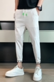 夏季九分裤男士休闲裤潮牌花边裤子社会小伙网红裤712-1-A94-P48，男装休闲裤，星座712-1