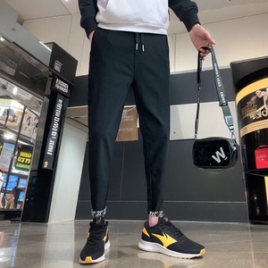 秋季加厚长裤男士休闲裤修身小脚裤时尚花边裤子  A12新增长裤P48图片