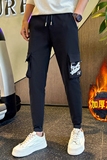 2024春装新款男士休闲裤加厚保暖长裤潮牌束脚裤工装裤A169加绒，男装休闲裤，星座712-1