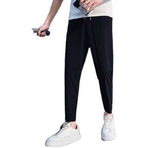 男士纯色休闲裤小码修身小脚裤精神小伙紧身裤休闲长裤A29P48价68图片