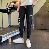 夏季新款男士休闲裤痞帅潮牌多口袋工装裤修身小脚裤脚裤AK134，男装休闲裤，星座712-1