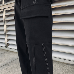 夏季薄款休闲裤男士修身小脚裤社会小伙网红裤子712-1-A54-P48图片