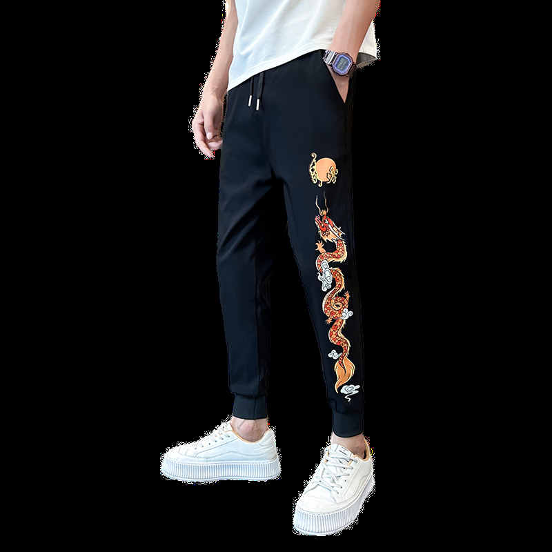 夏季新款男士休闲裤潮牌印花男裤子韩版修身小脚裤712-1-AK121,男装休闲裤,星座712-1