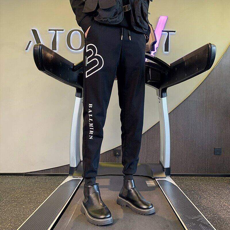 春季加绒裤子加厚保暖长裤精神小伙裤子修身小脚裤束脚裤 A64图片