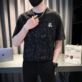 夏季新款男士短袖T恤衫宽松半袖打底衫扎染做旧T恤TX04-P58，男装T恤，星座712-1