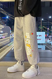 秋季港风裤子男士运动裤宽松卫裤休闲裤大码印花束脚裤K03-P45，男装休闲裤，星座712-1
