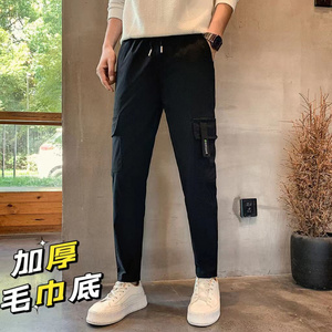 冬季加厚毛巾底 秋冬款男士休闲裤直筒休闲裤修身长裤712-1-A150图片