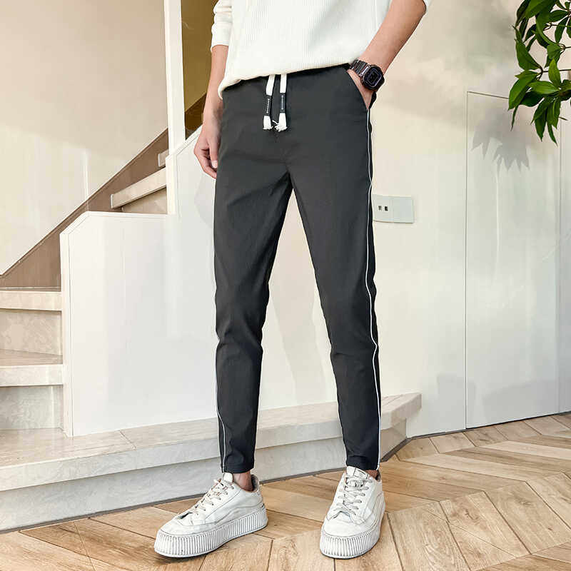 夏季新款百搭小脚休闲裤男士薄款网红裤子九分裤712-1-A172-P48，男装休闲裤，星座712-1