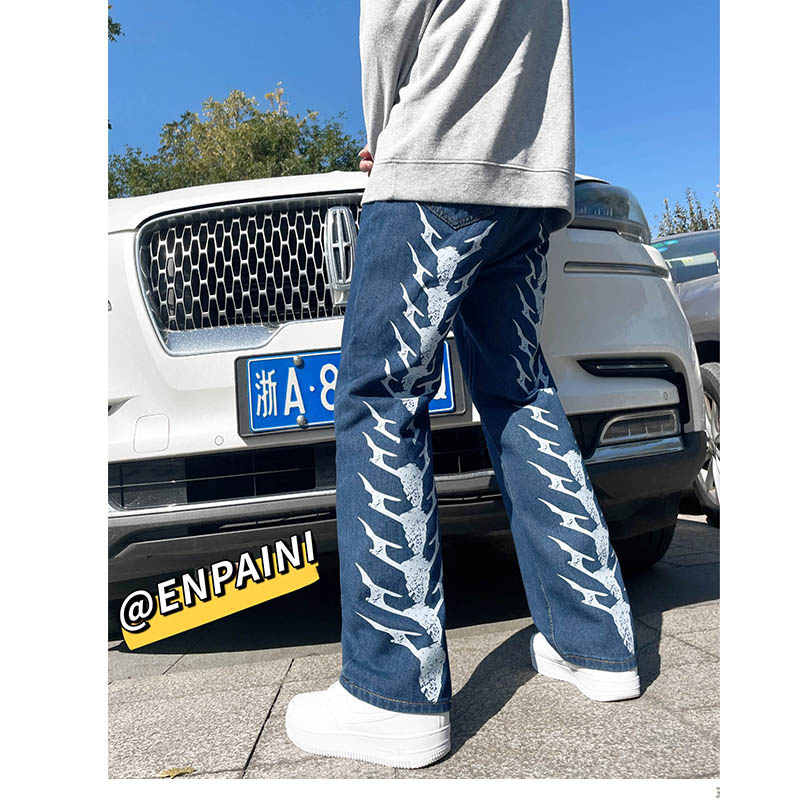 男士牛仔裤冬季加绒裤加厚保暖长裤宽松阔腿裤老爹裤N0-P45绒P50,男装牛仔裤,星座712-1