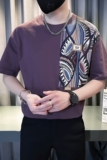 夏季新款男士短袖T恤社会小伙潮牌宽松打底衫半袖T恤TX02-P58，男装T恤，星座712-1