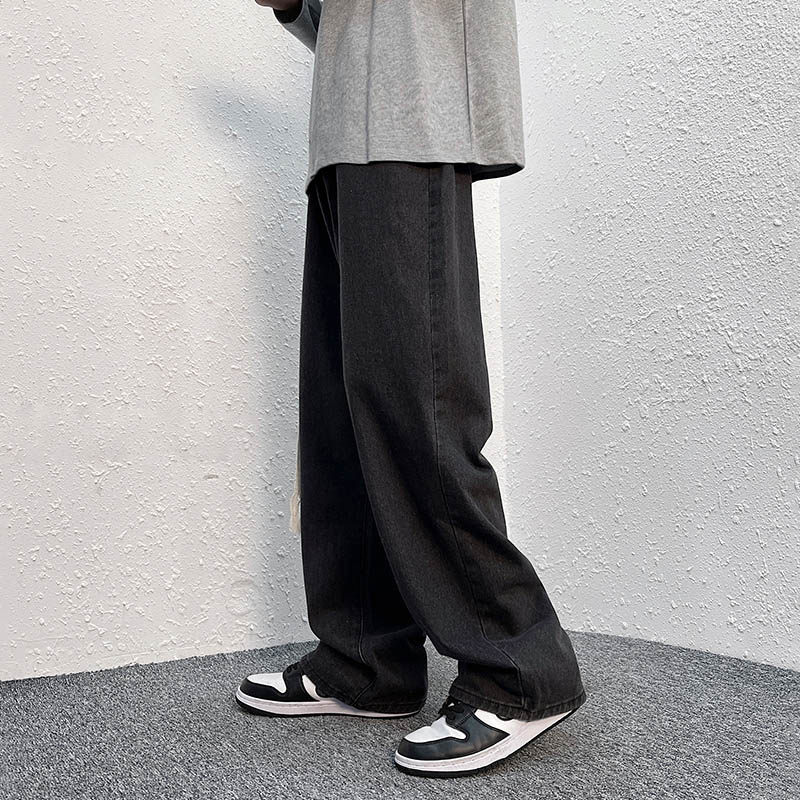 春夏装新款男士牛仔裤直筒裤纯色编织绳裤子百搭休闲裤阔腿裤K37,男装牛仔裤,星座712-1