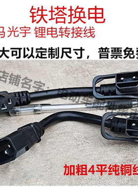 中国铁塔爱玛光宇锂电池转换线纯铜充电桩电瓶车租电池输出转接头