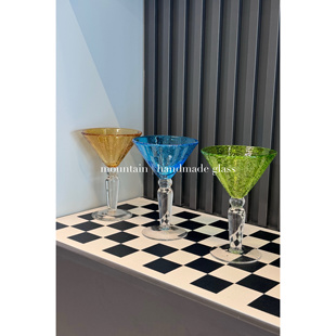 ins果汁杯 手工精品玻璃杯子 家居好物 现代简约风 彩色创意酒杯