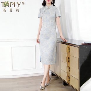 新中式改良旗袍女喜婆婆婚宴礼服小个子妈妈敬酒服连衣裙日常可穿