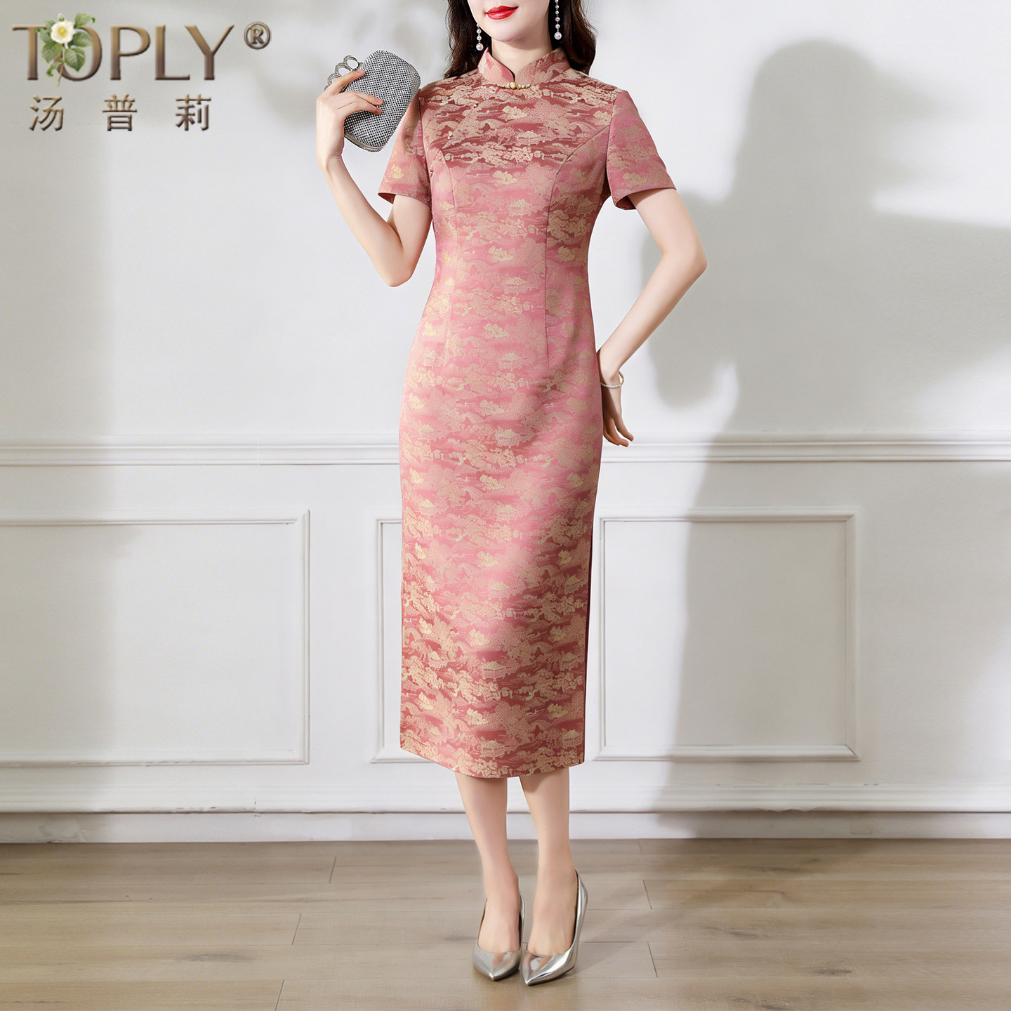 品牌喜妈妈婚宴装礼服女中式改良旗袍裙订婚敬酒服连衣裙日常可穿