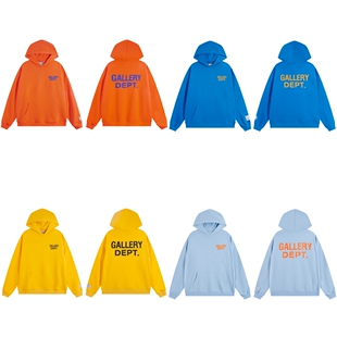 Gallery Dept Drive新款标语马蹄设计印花帽衫美式高街连帽卫衣