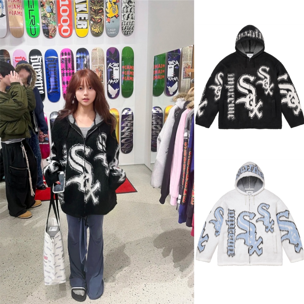 白袜队毛衣拉链毛绒感毛衣