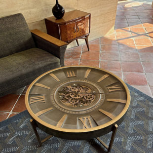 复古高级感轻奢设计感美式 钟表齿轮客厅沙发边几小茶几小户型民宿