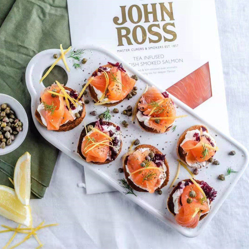 英国苏格兰原装进口传统烟熏茶香鲑鱼John Ross三文鱼即食200G