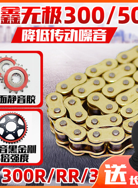 适用隆鑫无极300RR 500R DS AC静音大小牙盘征和油封链条三件套