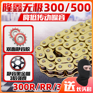 适用隆鑫无极300RR 500R DS AC静音大小牙盘征和油封链条三件套