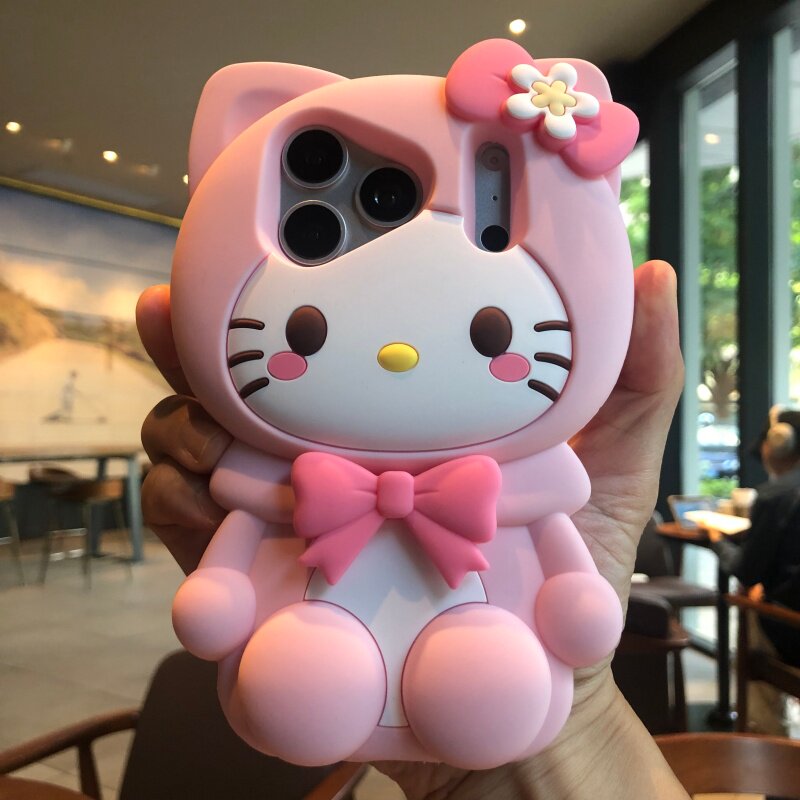 爱潮壳粉色猫咪全包防摔手机壳