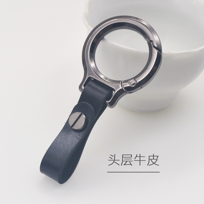 车载钥匙扣真皮男士高档个性腰挂防丢锁匙链创意挂饰圈环钥匙链