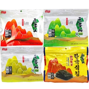 包邮 台湾进口  联华元本山味付对切，辣味、芥末、麻油清香海苔