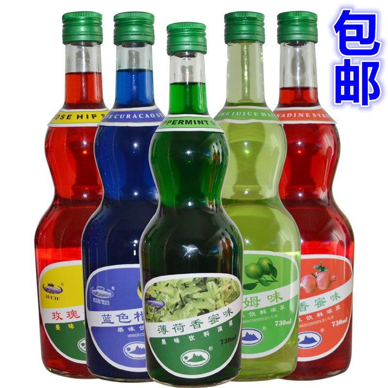 安然果露730ml糖浆香蜜薄荷玫瑰蓝柑橘红石榴莱姆糖浆调鸡尾酒