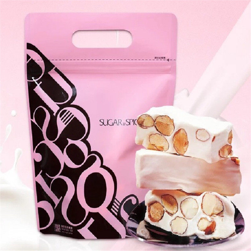 包邮 台湾进口 台湾糖村原味牛轧糖夾鏈袋400g袋裝