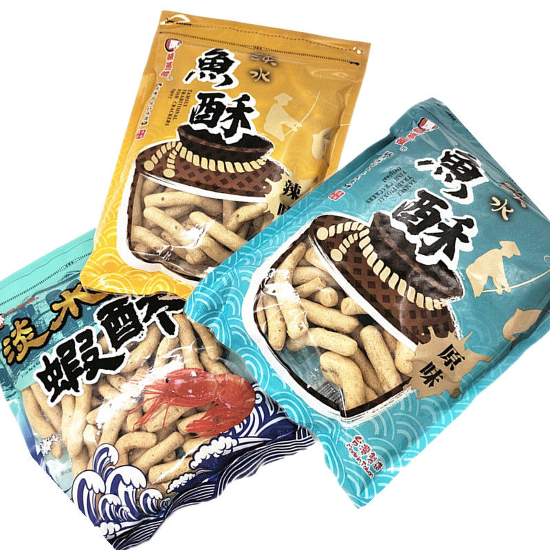 满68元包邮 台湾进口 原味巡礼淡水鱼酥虾酥原味、辣味125G