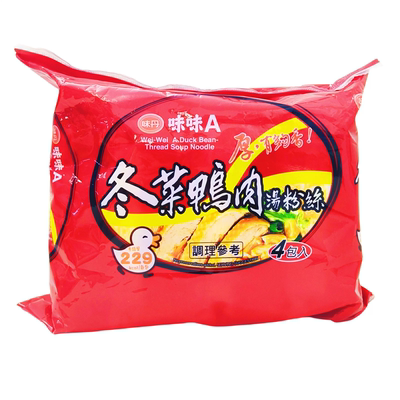 中国台湾味丹味味A冬菜鸭肉汤粉丝4包入美味营养香醇独特老少皆宜