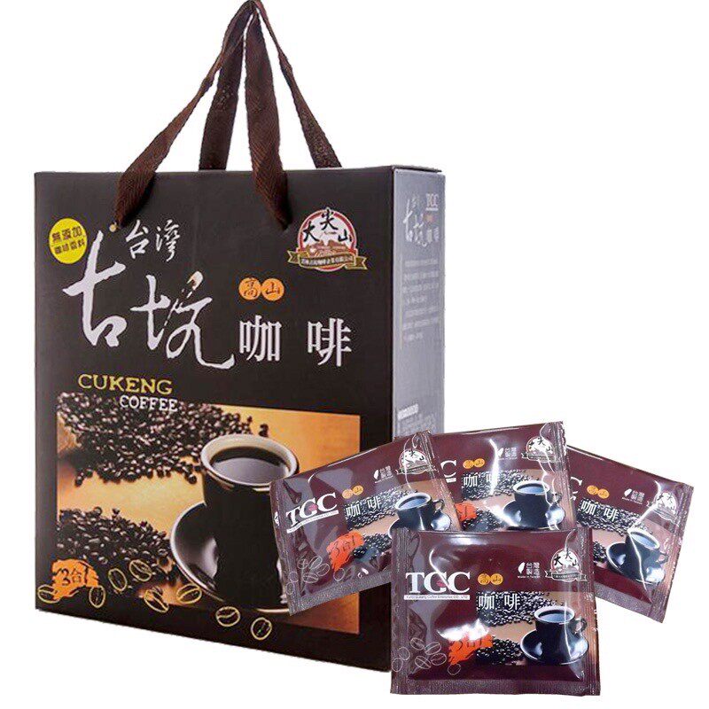 包邮台湾进口台湾云林高山古坑咖啡粉速溶三合1礼盒小包装冲泡