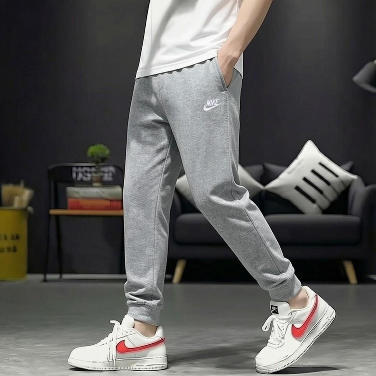 Nike耐克裤子2026年新款纯棉束脚裤跑步运动裤刺绣标男裤休闲长裤