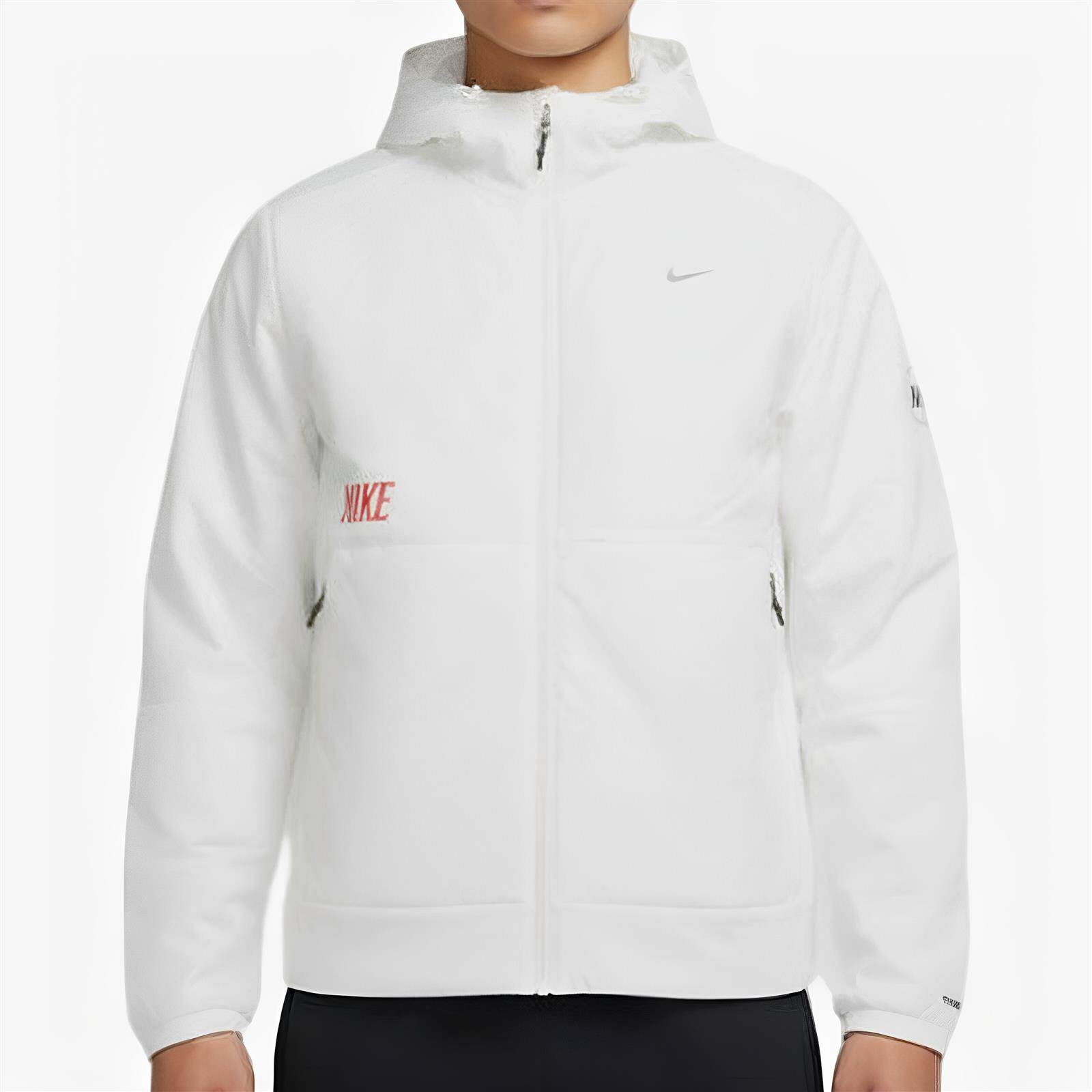 Nike耐克新款男士连帽夹克外套白色防风保暖运动休闲外套潮流时尚
