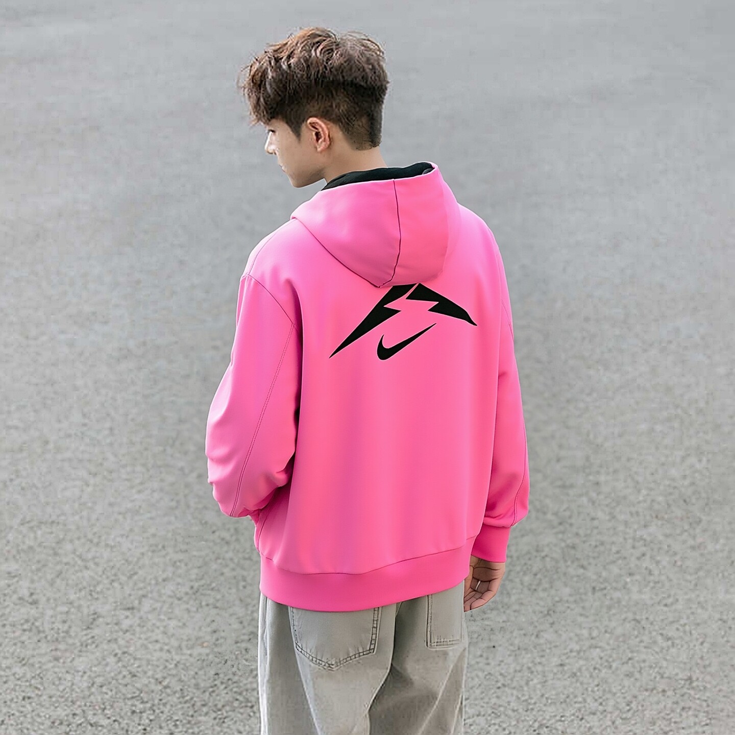 Nike耐克粉色卫衣男士连