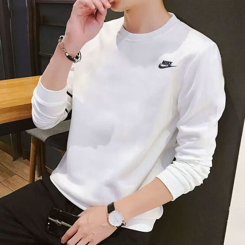 Nike耐克正品长袖T恤男正品白色宽松运动装正品休闲外套薄款厚棉T