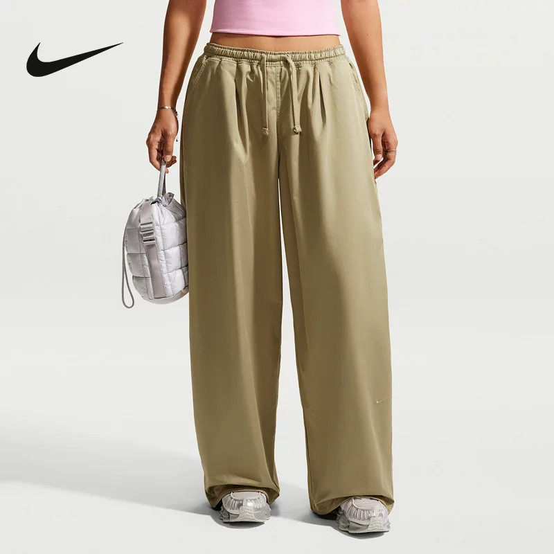 Nike耐克新款女裤2026秋季新款宽松舒适休闲阔腿长裤抽绳潮流时尚