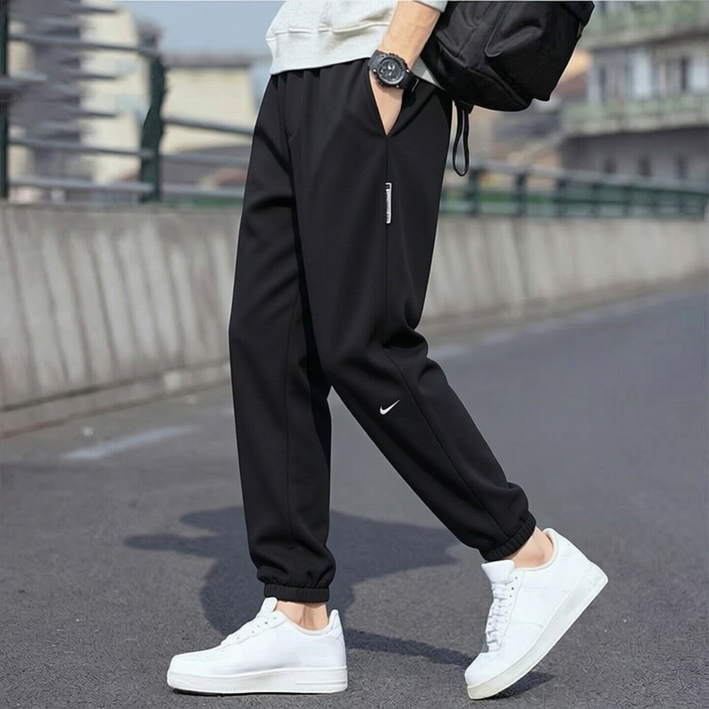 Nike耐克2026年新款黑色长裤速干跑步运动裤针织束脚男裤潮流卫裤