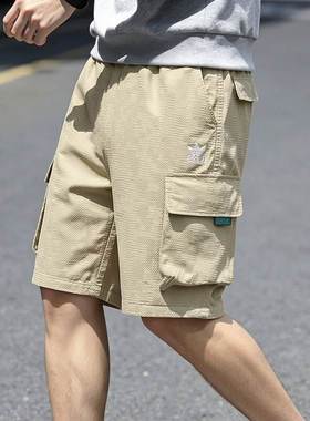 阿迪达斯男裤子三叶草夏季宽松纯棉透气工装短裤运动裤休闲五分裤