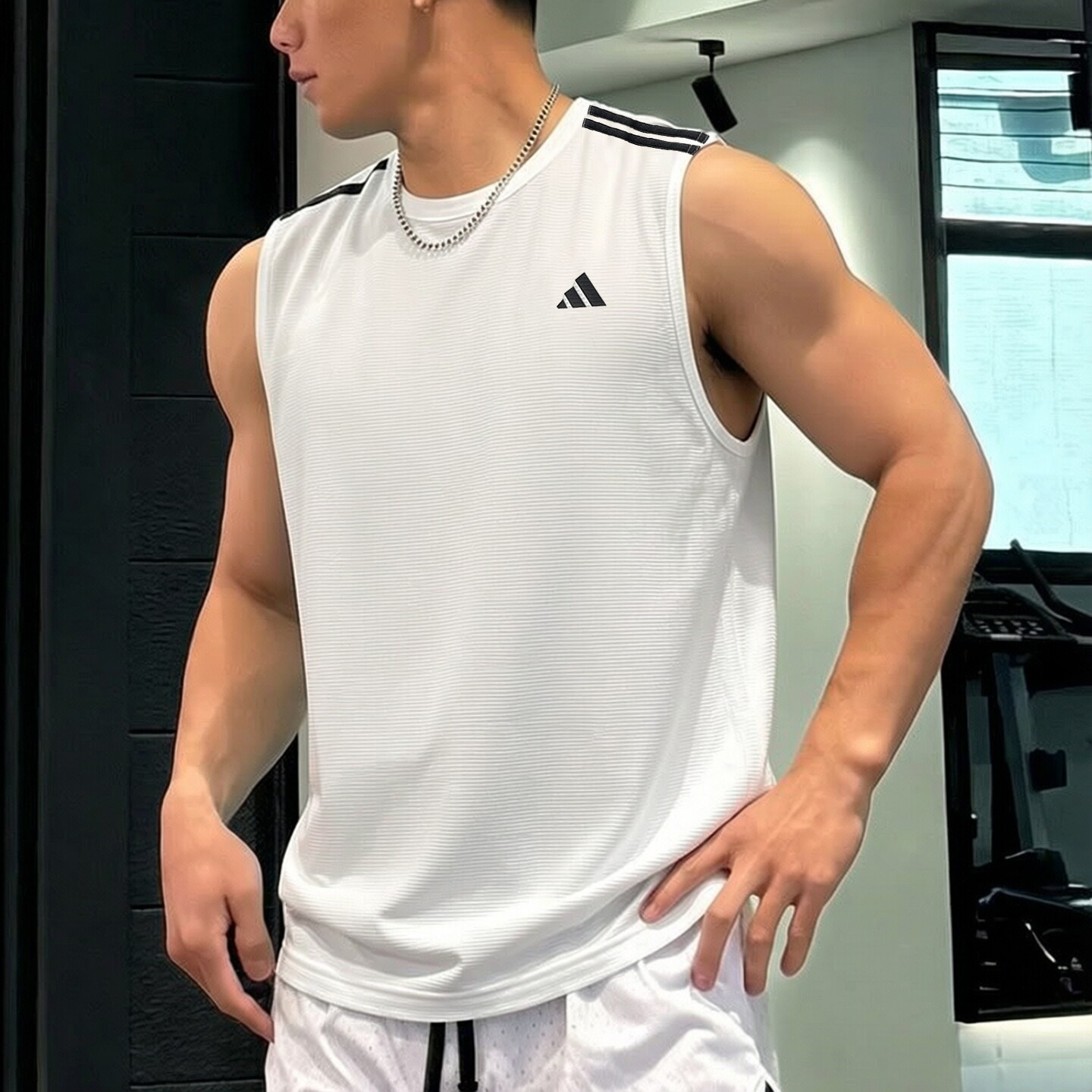 阿迪达斯运动背心男短袖