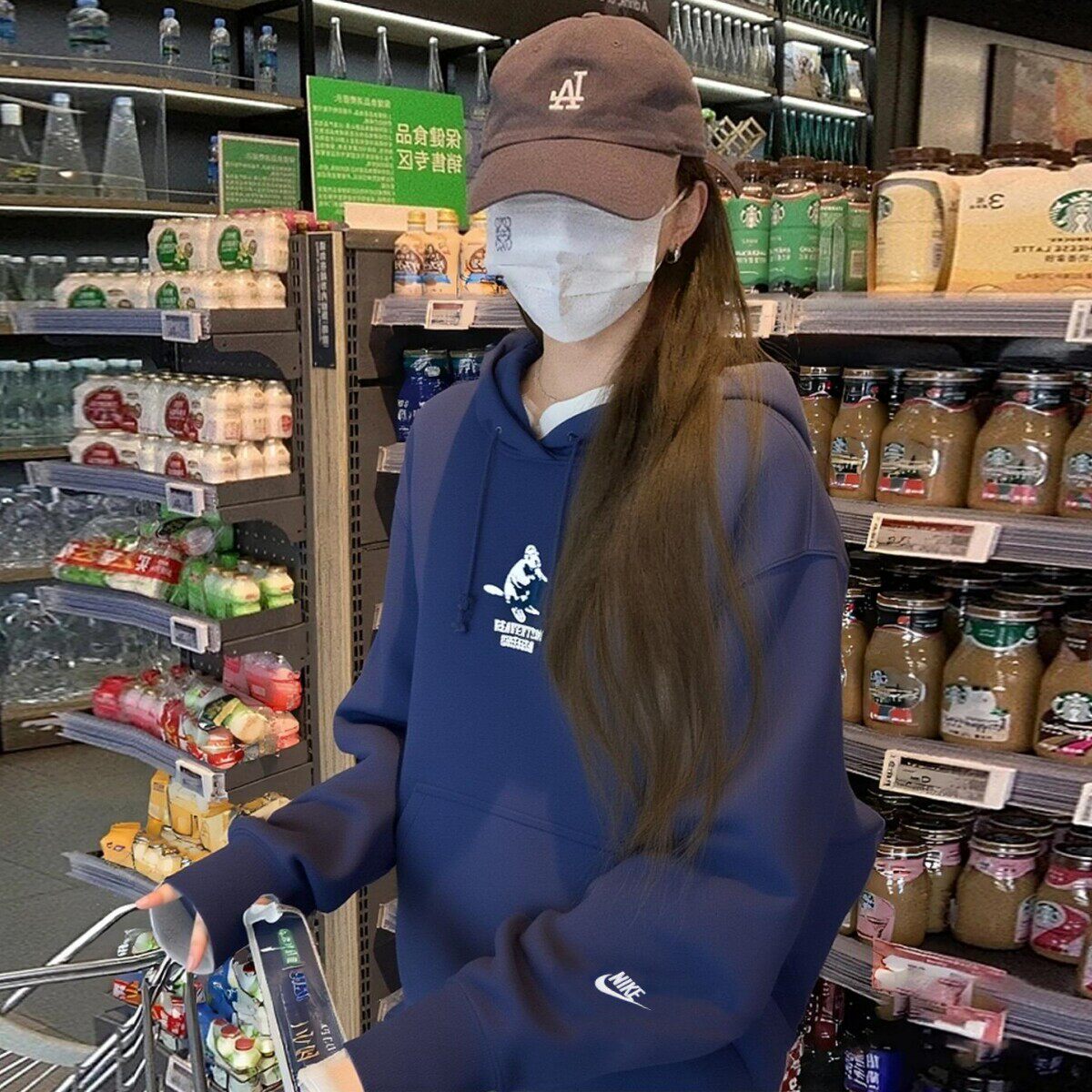 Nike耐克藏蓝色卫衣女子