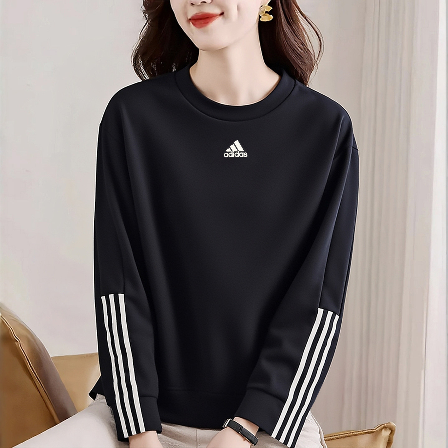 Adidas卫衣女秋季新款圆