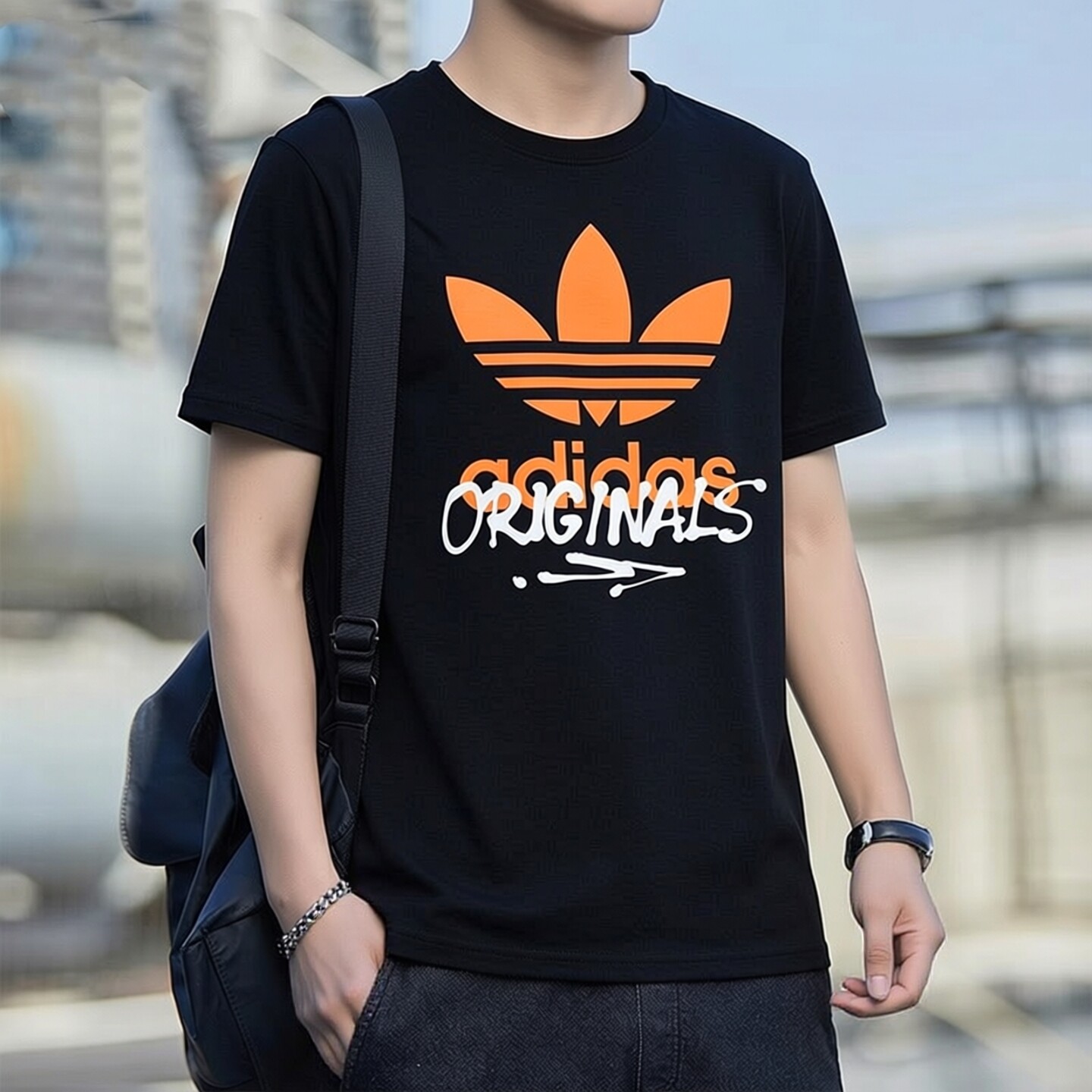 Adidas三叶草短袖男夏季正品短袖大logo正品宽松透气半袖T恤