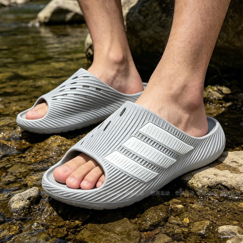 Adidas拖鞋男女鞋夏季正品运动户外沙滩鞋情侣一字拖透气凉拖鞋