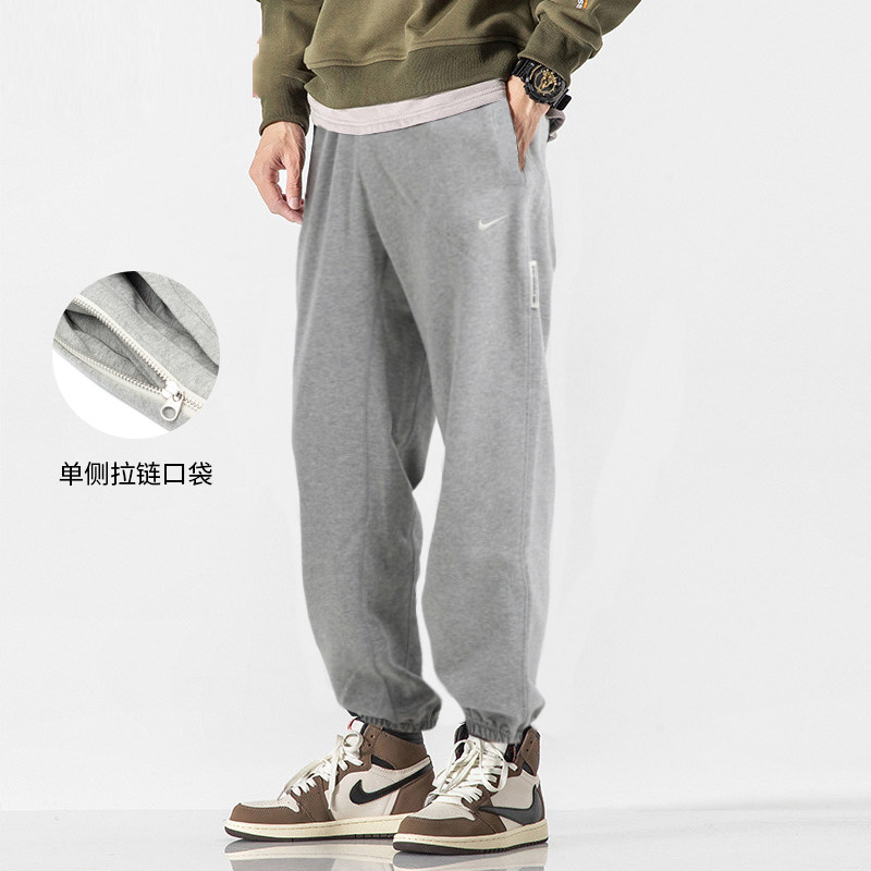 Nike耐克裤子男裤卫裤春季正品正品灰色束脚长裤运动裤男士CK6366